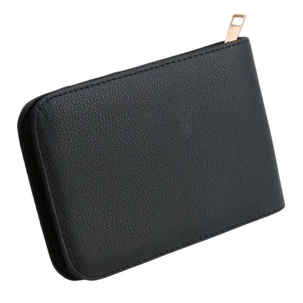 Faux Leather Pen Storage Box Roller Pen Holder Pen Container Bag Pens Zipper Case Fountain Pen Case
