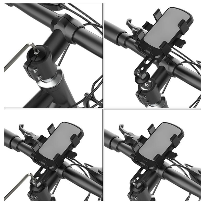 Bike Phone Holder Bracket, Motorcycle Phone Mount Adjustable Bike Handlebar Cell Phone Clamp Scooter Mobile Phone Clip