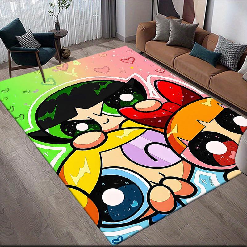 Powerpuff Girls Art Area Rug, Powerpuff Girls Fan Living Room Carpet, Perfect Gift.chl 60x90cm