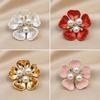 Flower Cufflinks Faux Pearl Rhinestone Flower Button Covers for Women Dress Shirts Crafting DIY Embellishments Gifts