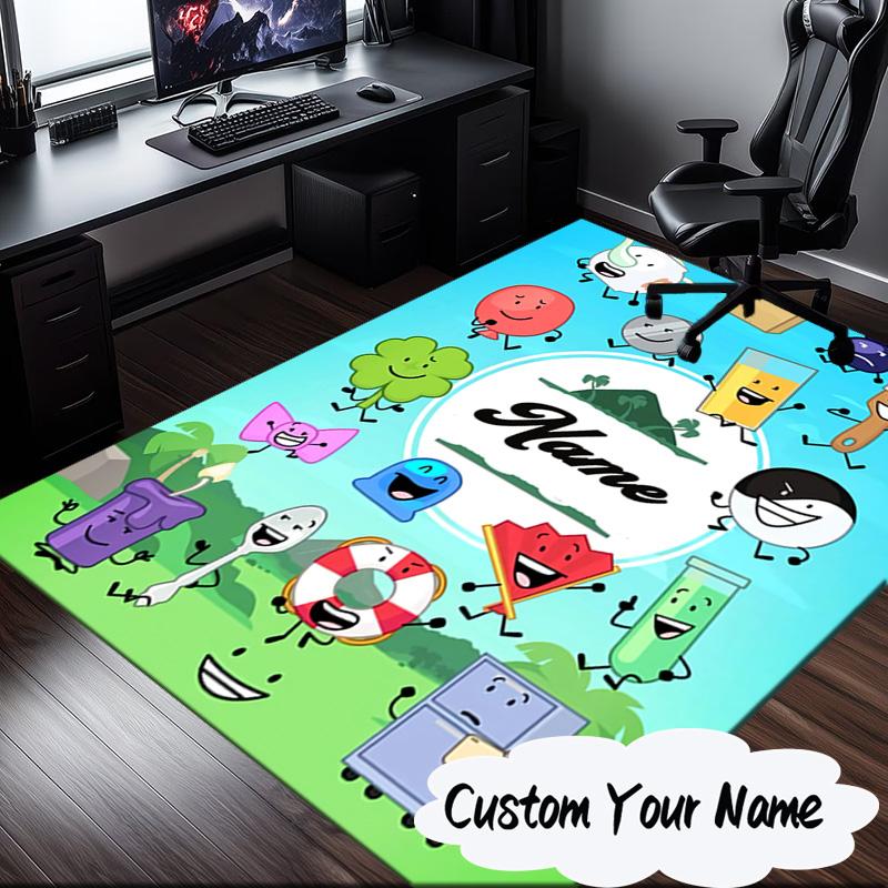 Custom Name Colorful Dream Island Carpet, Chair Rug,Area Rug for Office Bedroom living rooms bedroom, Doormat decor Christmas fan gifts
