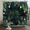 Green Plant Leaves Printed Shower Curtains Waterproof Polyester Curtain with Hook Decoration Bathroom Curtains 3D Shower Curtain