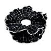 Women's Retro Black Floral Lace and Polka Dot Scrunchie Hair Accessories