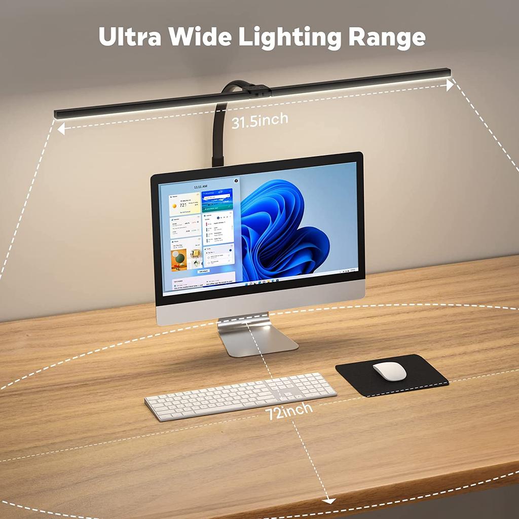 Modern Gooseneck Double LED Desk Lamp Stepless Knob Adjustment High Lumen Wide Head Architect Working Office Metal Shade AC