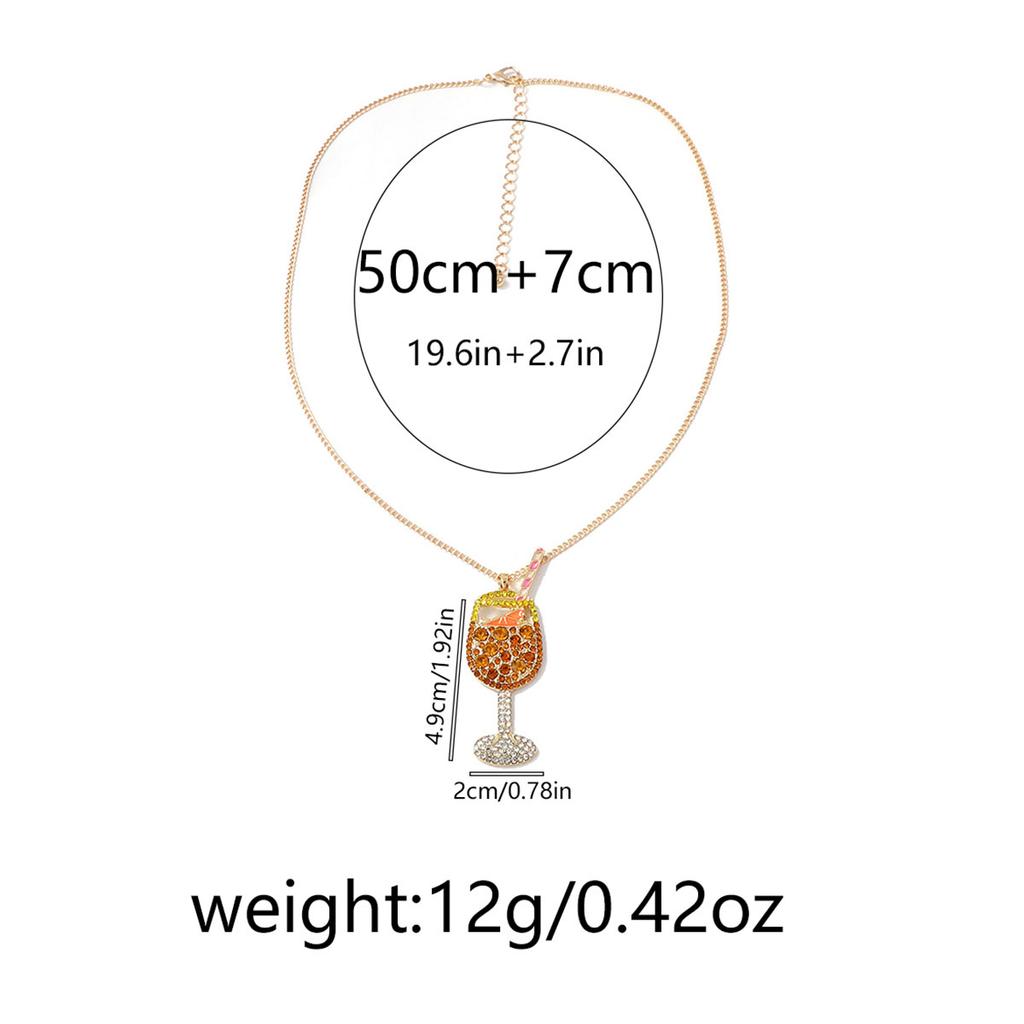 European and American simple, fashionable and exquisite alloy full diamond super flash wine bottle pendant chain necklace versatile daily accessories