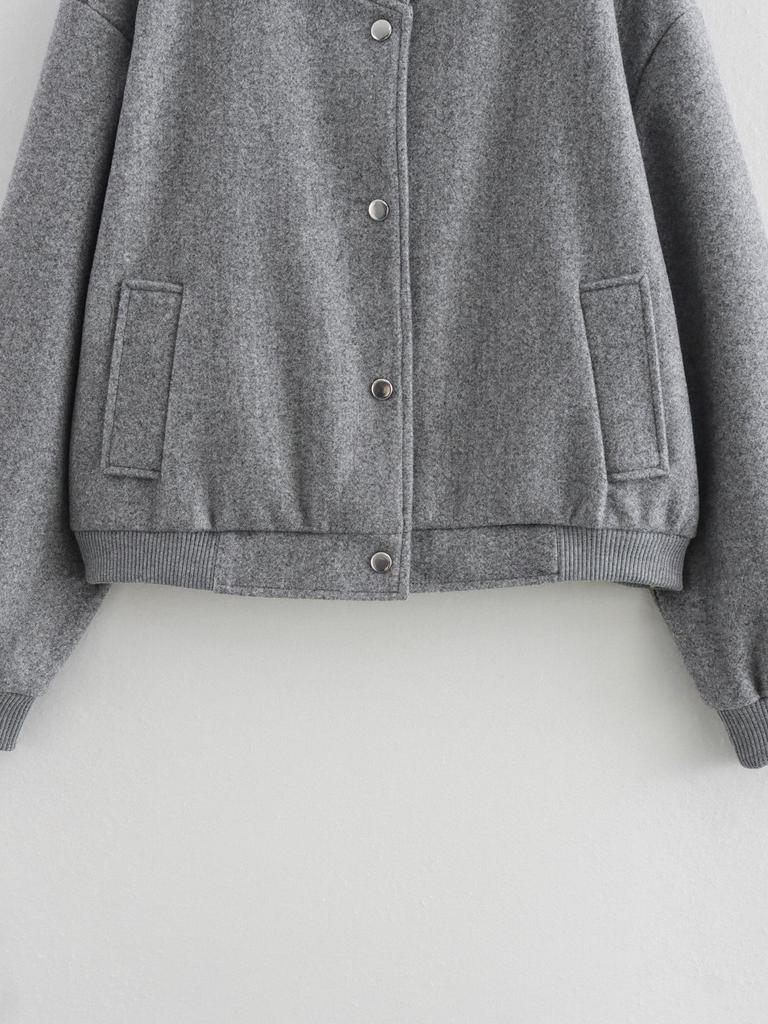 Women's 2024 Tweed Bomber Jacket - Long Sleeve, Casual, Autumn/Winter