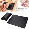 Soft PU Leather Detachable Washable Hand Rest Pillow + Folding Manicure Table Mat Black