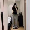 Trendy Black Collared Short Sleeve Cotton-Feel T-Shirt for Women - Summer Slimming All-Match Top
