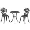 Three-Piece Aluminium Floral Bistro Set - Black