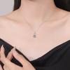 Womens Minimalist Gourd Pendant Necklace 1ct Moissanite Clavicle Chain