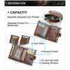 Full Grain Color Changing Head Layer Cowhide RFID Anti-theft Brush Men's Wallet Buckle Three Fold Leather
