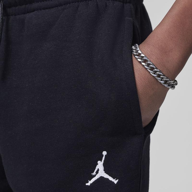Jordan MJ Brooklyn Fleece Essentials Solid Color Comfortable Versatile Casual Pants Kids Bottoms Black HQ7089-010