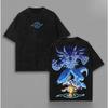 Summer Fashion Trendy Tee Angewomon Digimon Adventure T-shirt Anime Vintage Washed Oversized Tshirt Vintage Unisex Clothing