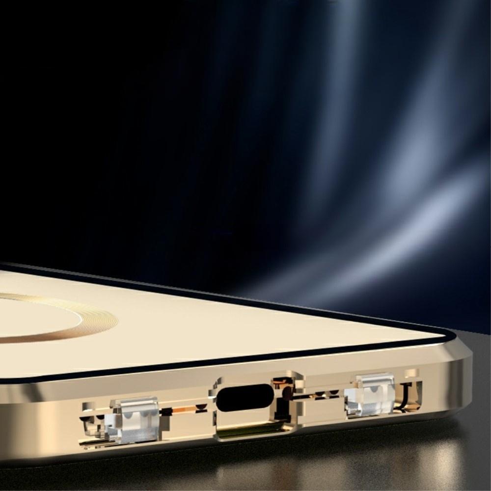 Magnetic Dual Glass MagSafe Case for iPhone 15, Gold