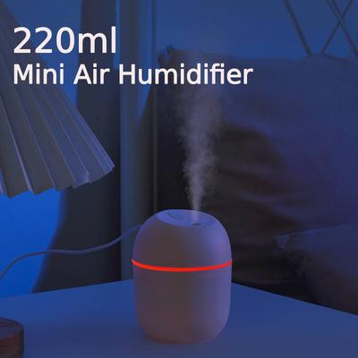 220ml USB Humidifier Atomizer Aroma Oil Diffuser Mute Air Humidifier with Night Lamp for Car Bedroom Cool Mist Sprayer