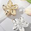 Gold/Silver Flower Shaped Hair Claw Clip, Hair Clip, Metallic Chic Hair Accessory For Updos, School Flower Piranha Summer Hair Clips Hair Jaw Clip
