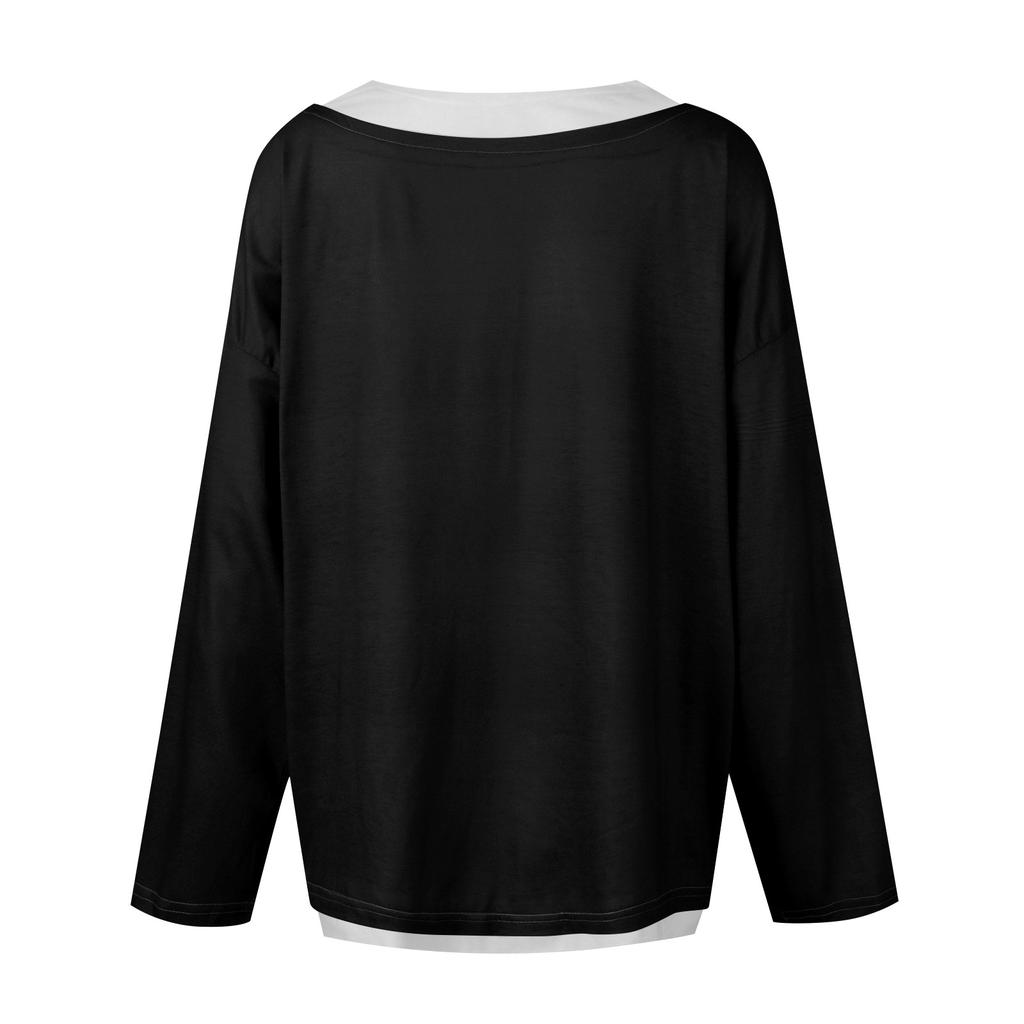 Women's Casual Fashion Printed Long Sleeve O-Neck Sweatshirt Layer Pullover Top