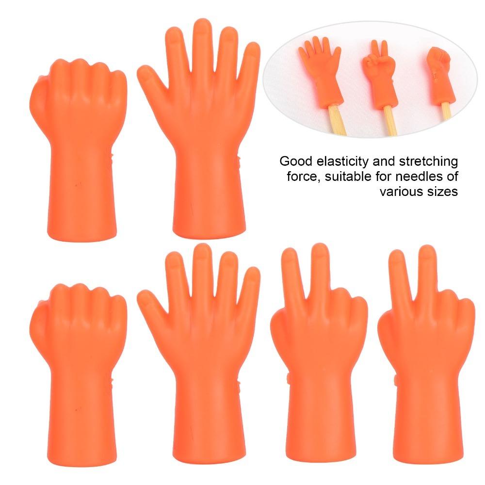 12pcs Hand Shape Design Needle Protector Caps Anti-Slip Sweater Pin Caps  For Beginners