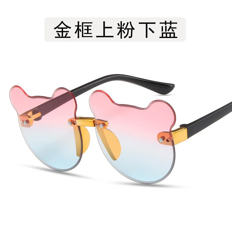Children'S Cute Glasses Sunglasses Boys And Girls Fashion Baby Bear Ears Shape Photo Sunglasses