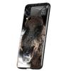 Luxury Phone Case For Samsung Galaxy Z Flip 3 4 5 6 Hard Black Folding PC For Samsung Z Flip3 Flip4 Flip5 Cover Animal Wild Boar