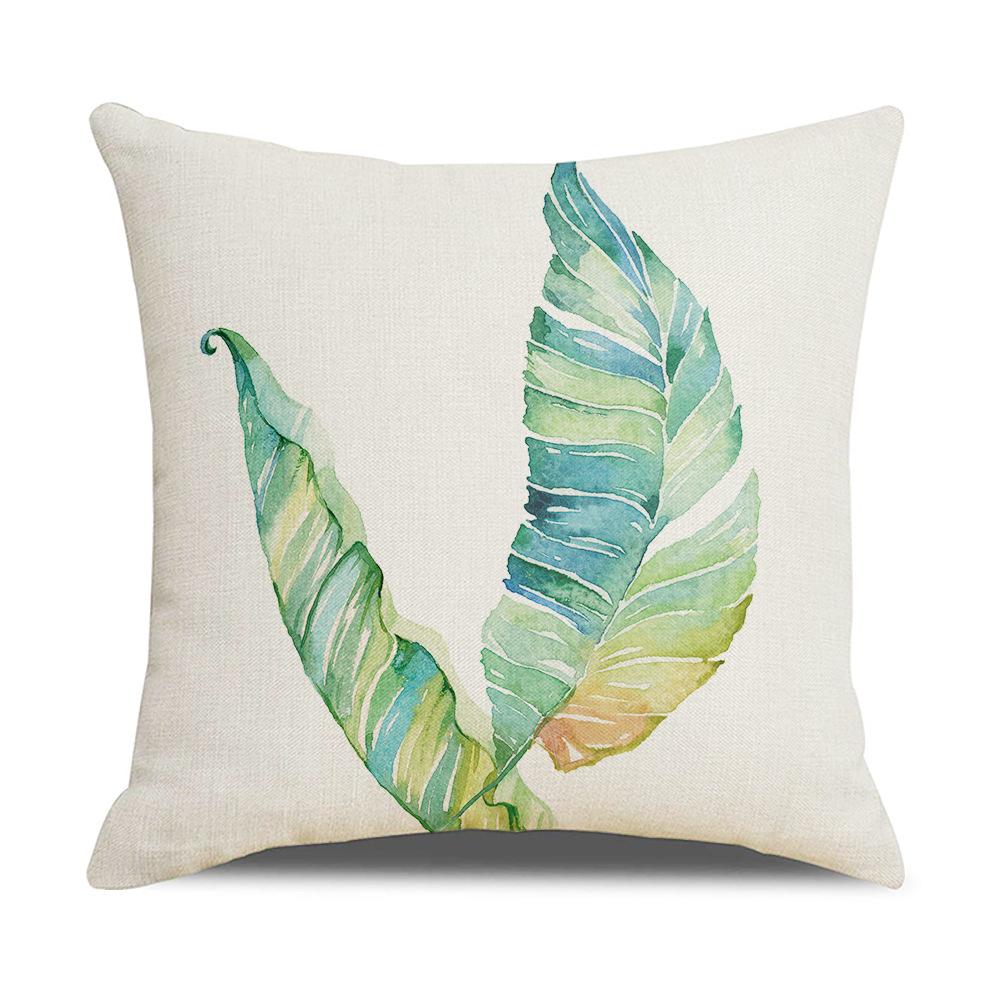 Nordic New Home Simple Plant Flower Series Linen Pillow Cover Square Sofa Cushion Cover