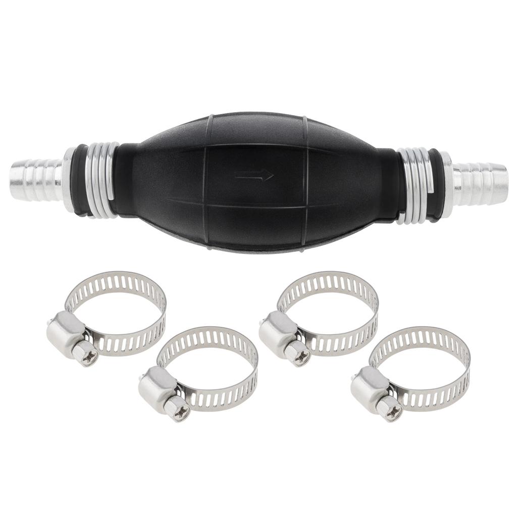 Ruční palivové čerpadlo 6mm / 8mm / 10mm / 12mm, palivové čerpadlo, benzín se 4 hadicovými svorkami pro auto, loď, motocykl, skútr