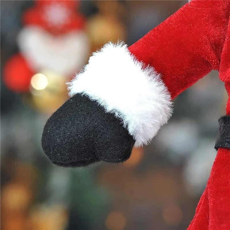 2/1Pcs Creative Christmas Wine Bottle Set Golden Velvet Dress Santa Claus Wine Bottle Cover Xmas New Year Dinner Table Decors