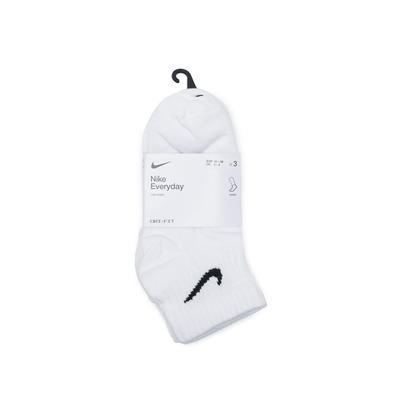 Nike Unisex Socks SX7677-100 Daily Lightweight Training Crew Neck Socks 3 Pairs White
