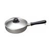 Yanagi Sori Stainless Steel One-handed Pot 22 Cm IH Compatible Aluminum 3-layer Steel with Lid Made In Japan Spout That Juts Out On the Left and