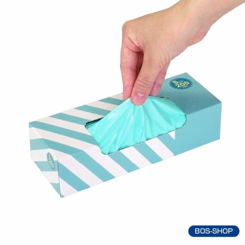 Amazing Odor-proof Bag Bos  Boss  Striped Package / Mint Green S Size 200 Pieces for Processing Baby Diapers, Pet Poop, Food Waste, Etc.