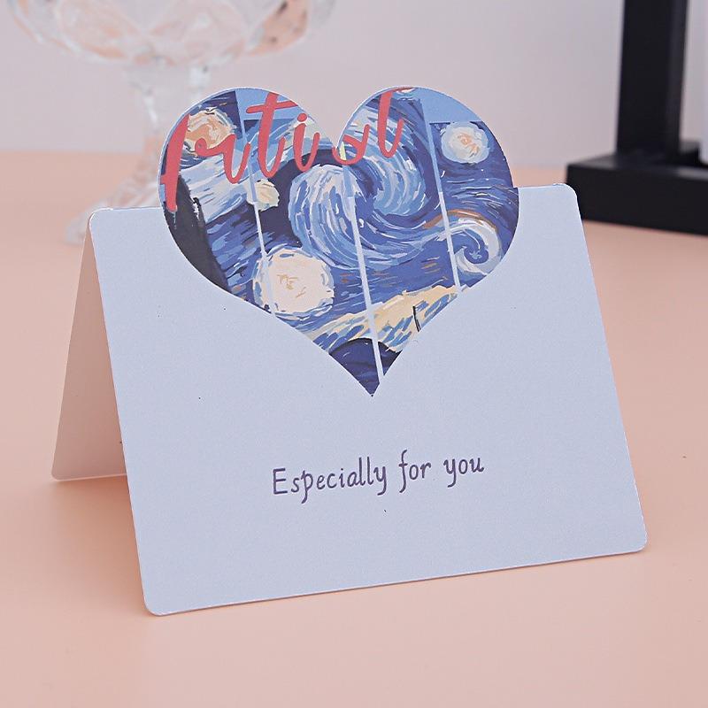 10pcs Love Card, Creative Oil Painting Style Card, Father's Day, Mother's Day,Teacher's Day,Birthday Party & Other Holiday Cards