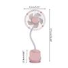 Mini Clip Fan Quiet Portable Night Light Fan USB Rechargeable Fan