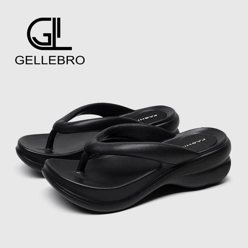 

Wedge heel flip-flops women s muffin thick-soled beach shoes simple high-heeled sandals 39/40 рожевий
