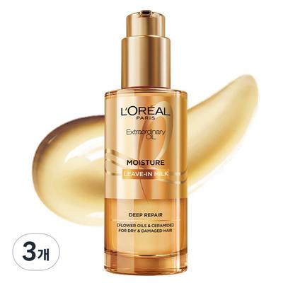 L'Oréal Paris Extraordinary Moisture Leave-in Milk Hair Oil 3 Pcs 90ml