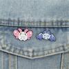 Blue Pink Bat Rabbits Enamel Pin Adorable Jewelry Gift For Friend