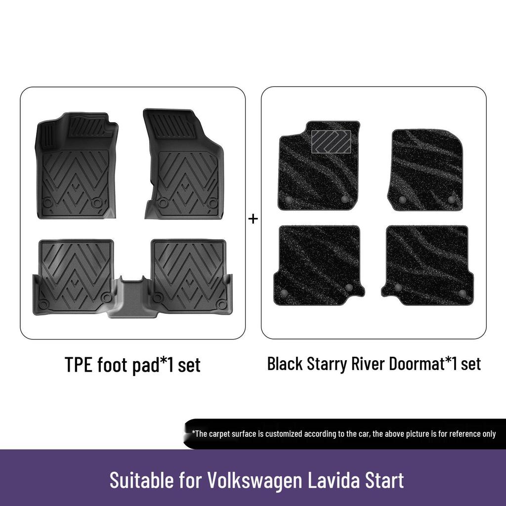 Eco-friendly Anti-slip TPE Car Floor Mats for 08-20 Volkswagen Lavida/Lavida Qiyang - Wear-resistant Design.