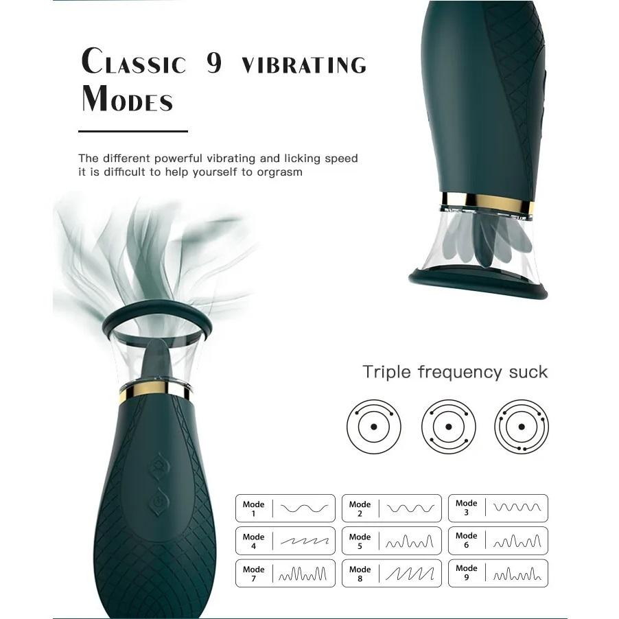 Rechargeable Rotating Licking Tongue Vibrator Nipple Clitoris Stimulation Sucker Toy Lady Licking Tongue Clitoral Woman Sex Toy