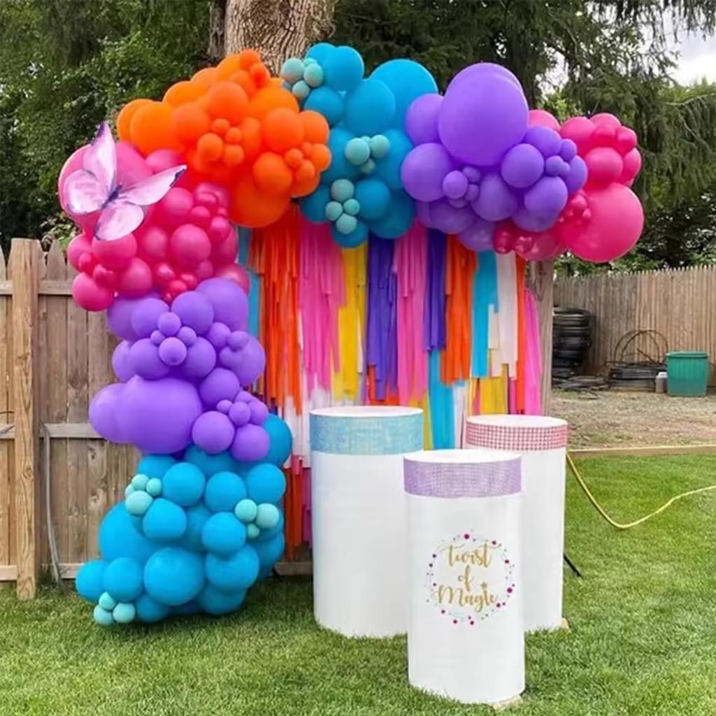 90pcs Pink Blue Purple Balloons Arch Kit, Rainbow Balloons for  Theme Birthday Wedding Party Decoration