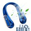 1pc, Mini Portable Bladeless Hanging Neck Fan, LED Light, Long-Lasting Cooling, 8H Battery Life, 7000mAh Rechargeable, Up and Down Double Ventilation