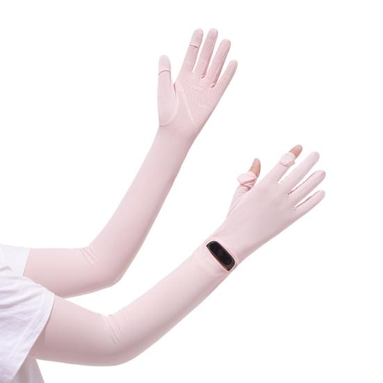 UV Protection Long Gloves Full Finger Summer Driving Gloves Anti-Slip Palm Wrist Watch