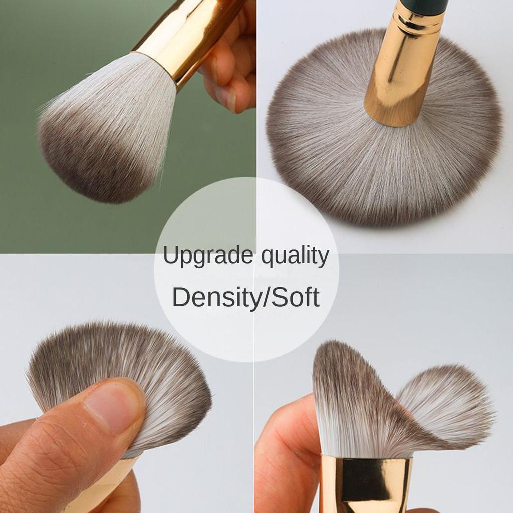 14-Piece Green Cloud Makeup Brush Set – Ultra-Soft Face Brushes for Powder, Blush & Contouring – Professional Beauty Tools Kit