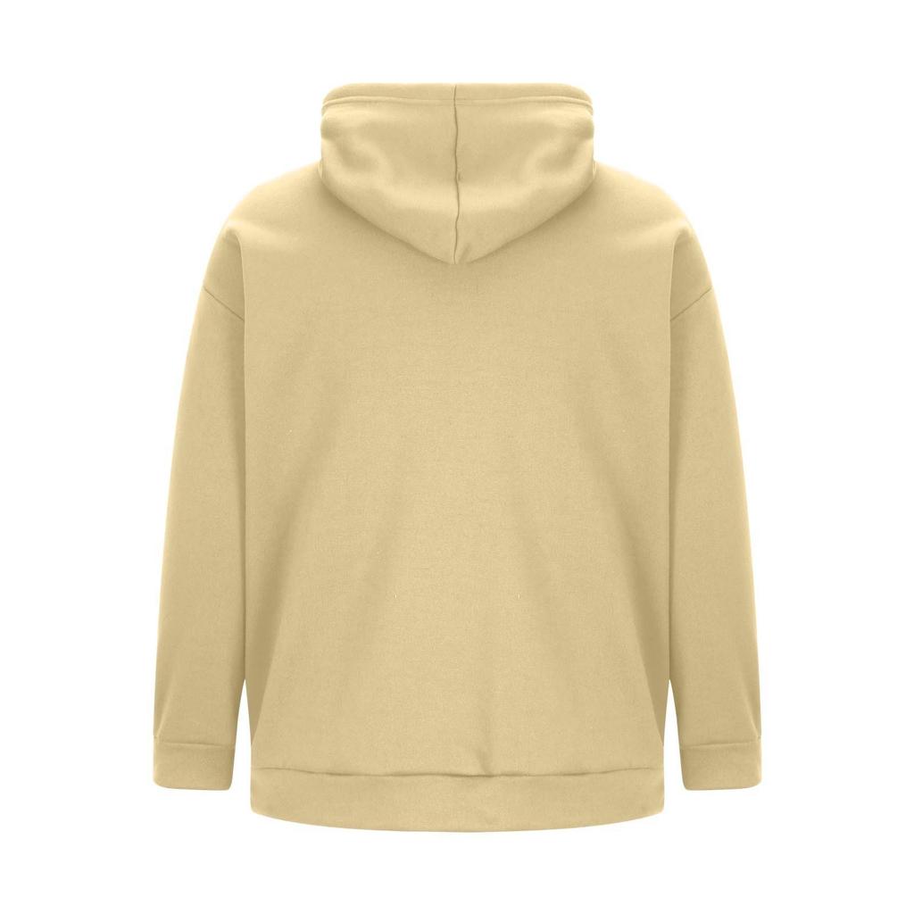 Hanorac cu mânecă lungă cu glugă de culoare solidă pentru bărbați Pantaloni acasă Costum de alergare