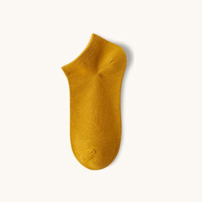 Men's Summer Pure Color Thin Style Breathable Sweat Absorbing Boneless Short Cotton Socks