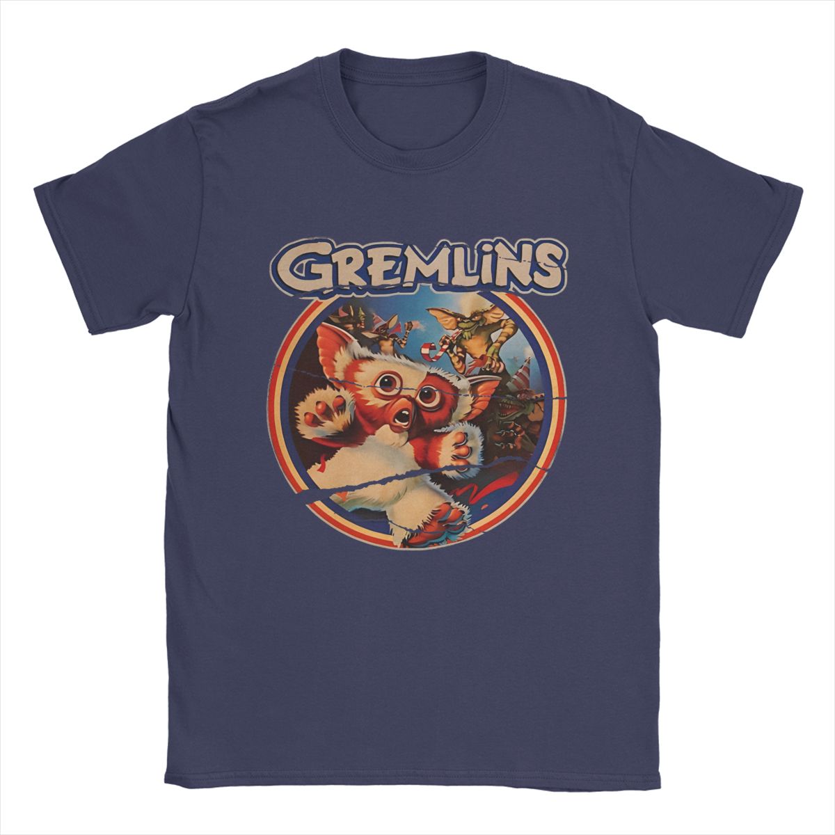 

Men Gremlins Gizmo Christmas T Shirt 100% Cotton Tops Novelty Short Sleeve Crew Neck Tee Shirt Adult T-Shirt 4XL