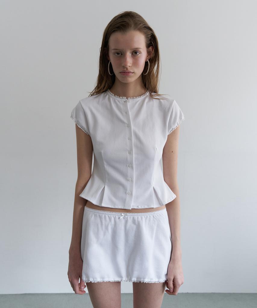 Obeodyupeulleeo Lace Mini Skirt_White