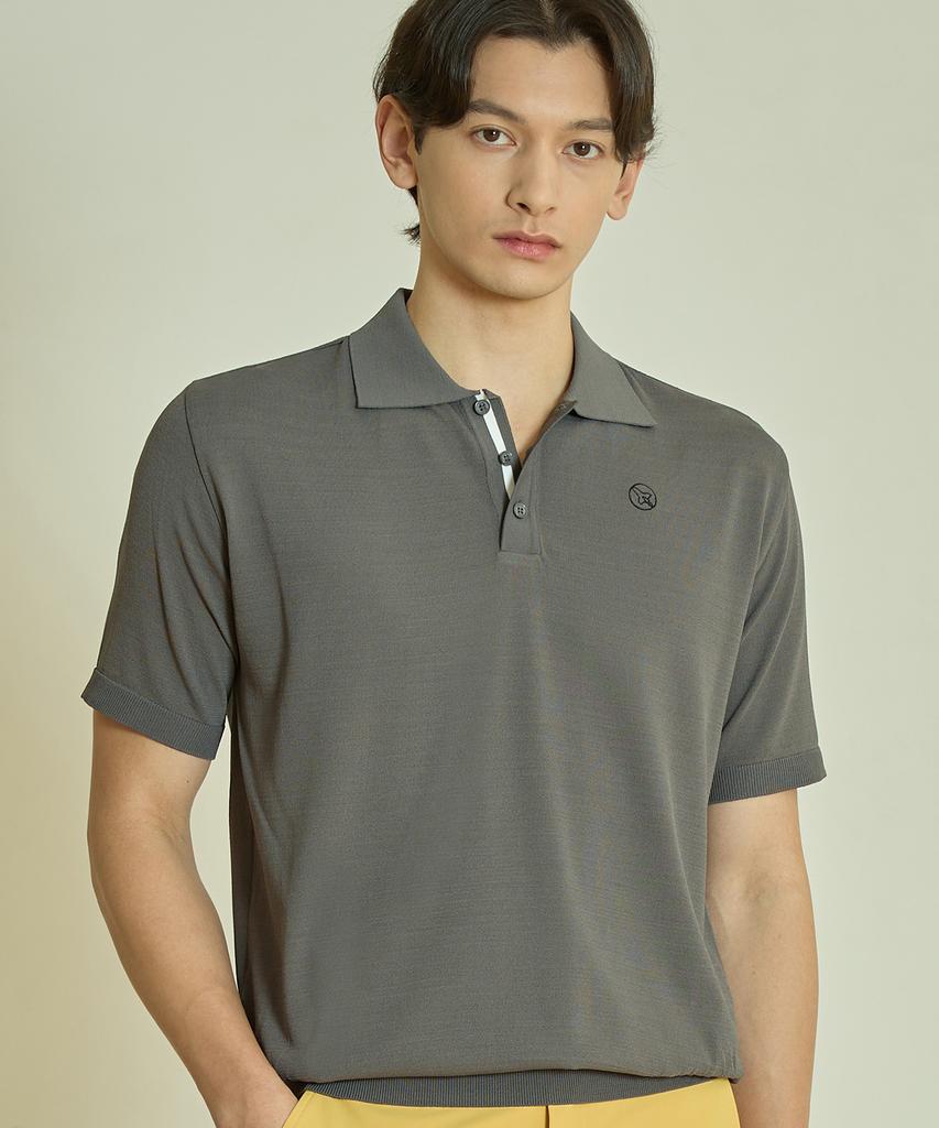 Antomas Scallop Polo Knit Men'S - Gray