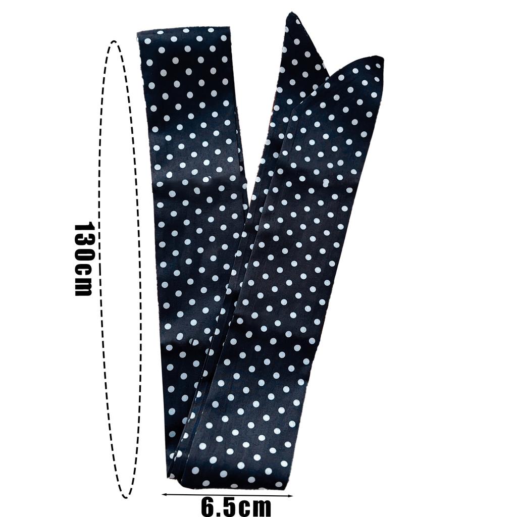 Retro Leopard Print Long Scarf Polka Dots Women Tie Multifunction Hairs Band Bags Handle Decoration Scarfs Fashion Accessories