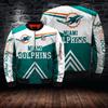 Men's 3D Dolphin Print Zipper Jacket NFL Flight Suit