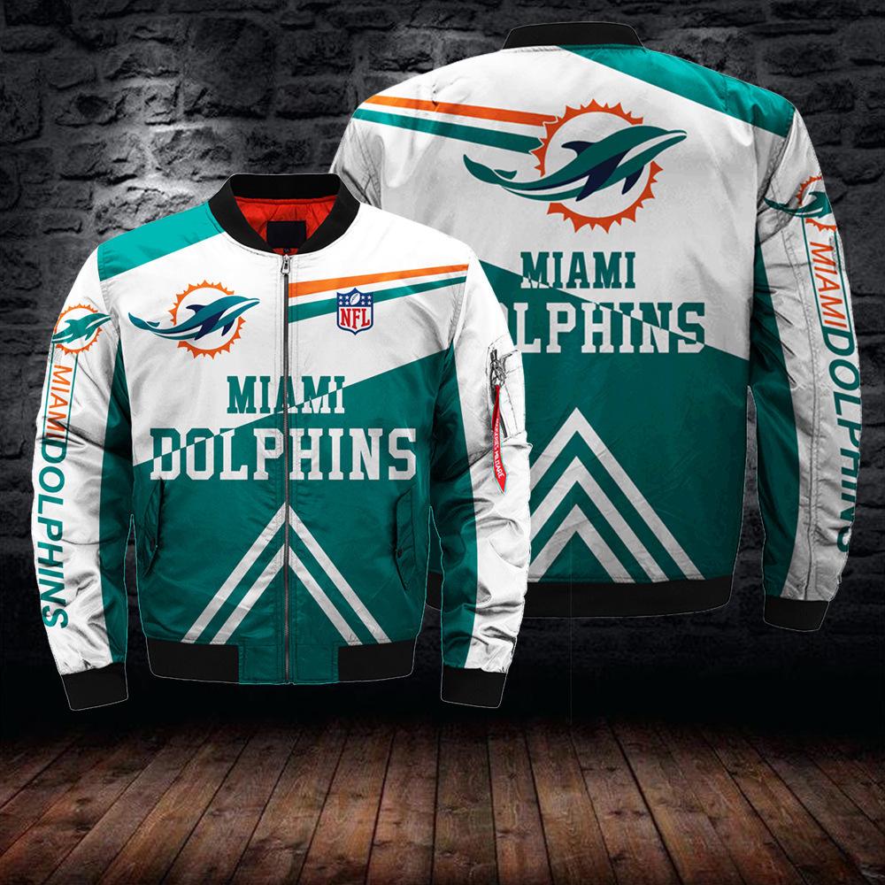 Men's 3D Dolphin Print Zipper Jacket NFL Flight Suit