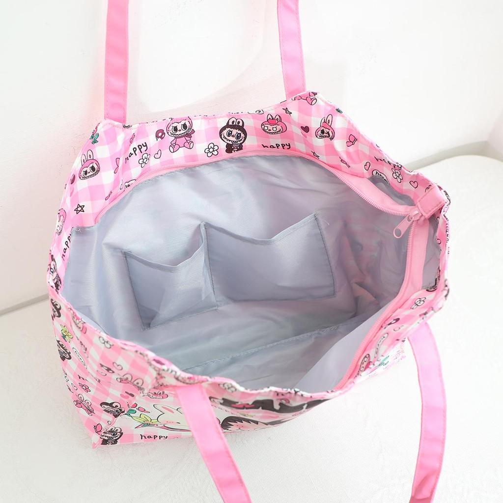 Labubu Cartoon Pop Mart Large Capacity Mummy Shoulder Bag - Portable, Casual Storage for Outings
